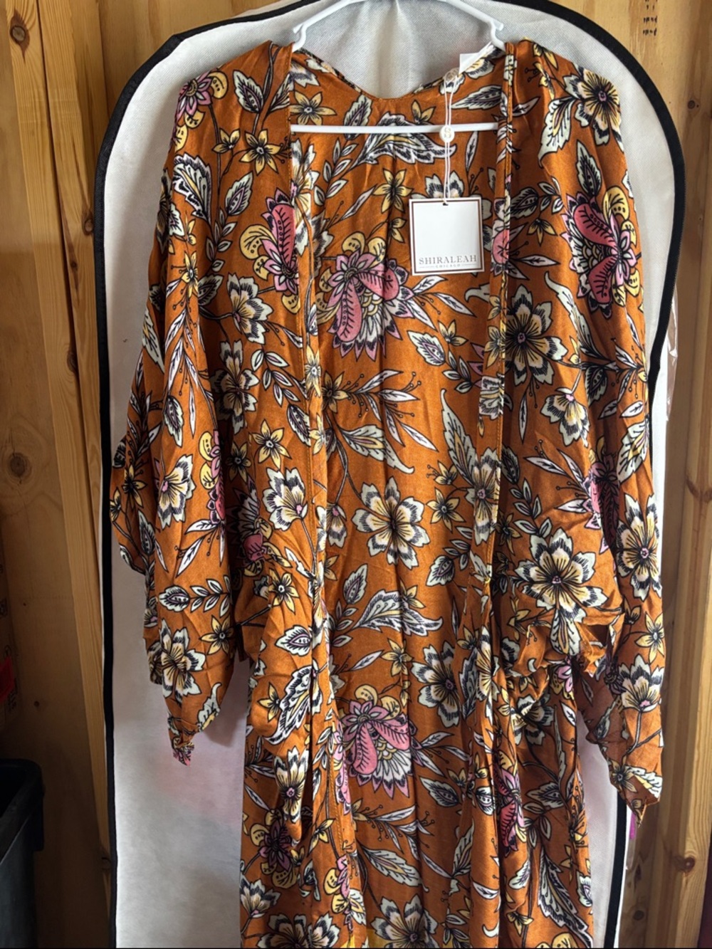 Shiraleah Orange Floral Boho Tunic